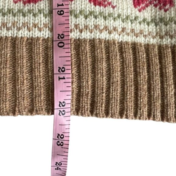 Sundance 100% Lambswool Fair Isle Button Up Long Sleeve Sweater Cardigan Medium - Picture 7 of 10